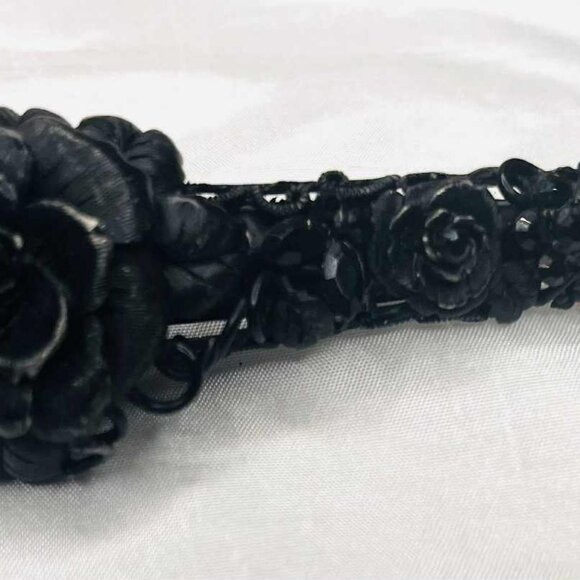 Vintage Black Rose Metal Hair Barrette – Gothic Style, 1990s - Picture 4 of 9